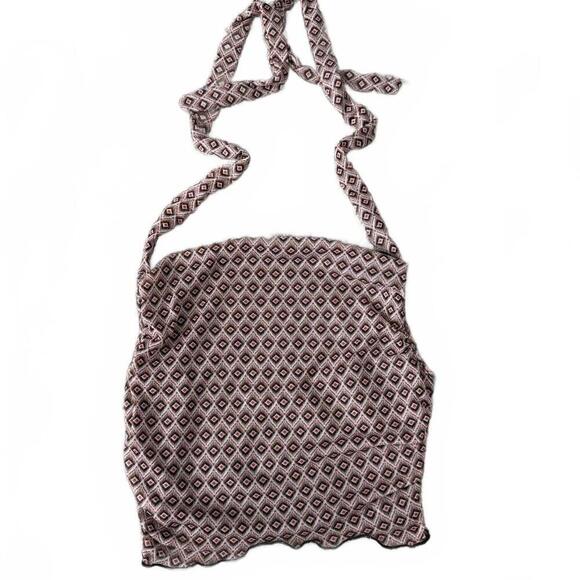 Tops - Stylish Diamond Pattern Halter Top - Perfect for Summer